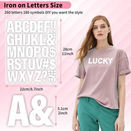 10PCS White Iron on Letters for Clothes, 2 Inch Heat Transfer Vinyl Iron-on Letters, Alphabet Iron on Transfers for DIY Customization on T-Shirts, Hoodies, Bags, and More