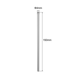 sourcing map 2pcs Linear Motion Rod Shaft Guide 4mm x 150mm (0.157" x 5.91") Case Hardened Steel Chrome Plated, Metric Linear Rail Rod for 3D Printer, CNC Machine