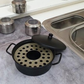Pot-Shaped Ashtray for Indoor & Outdoor Use - Cafe, Shop, Office, Living Room Decor Black