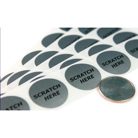 My Scratch Offs 500 Pack Silver Round with “Scratch Here” Scratch Off Sticker Labels 1 Inch DIY Crafts Invitations Gender Reveal Party Favors Business Code