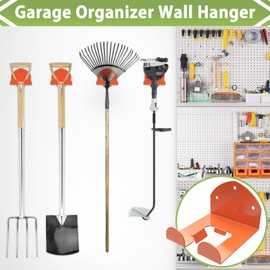 Fengone Trimmer Rack Wall Mount Heavy Duty Weedeater Hanger for Garage Wall Bracket Garage Organizer Weed Eater Hanger for Grass Trimmer, Garden Tools 2 Pack