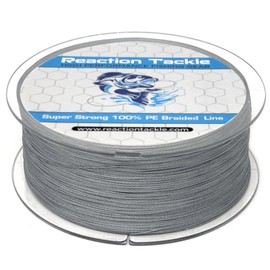 Reaction Tackle Braided Fishing Line Gray 15LB 150yd