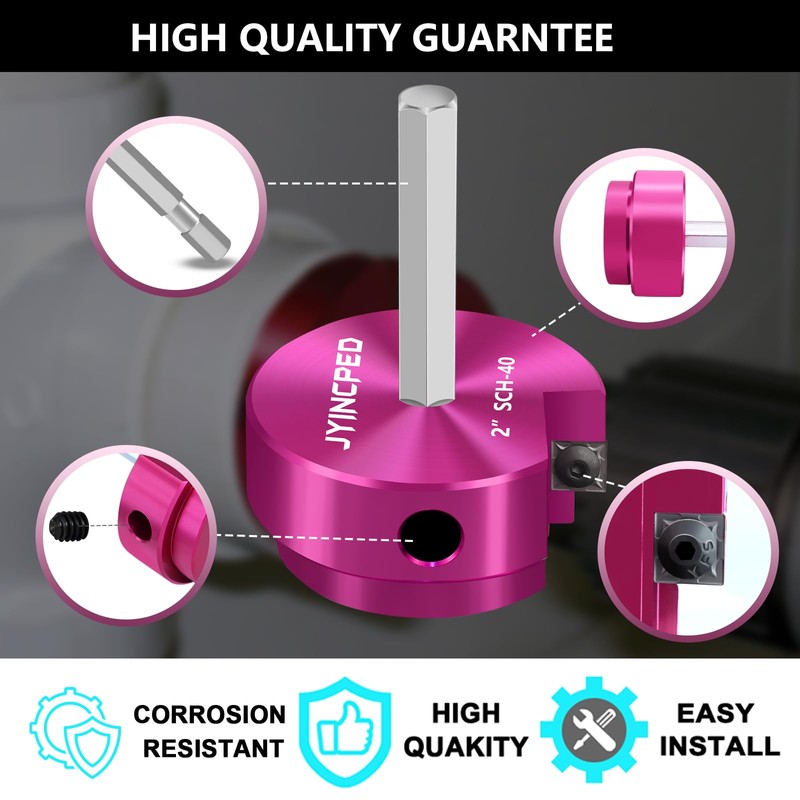 4 Pcs PVC Reamer Kit,Fitting Saver PVC Pipe Reamer Socket