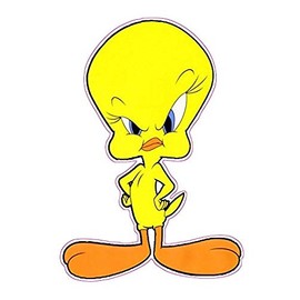 Tweety Bird Not Happy Printed 5 Inch Sticker Decal Die Cut Sticker Graphic - Car Sticker Laptop Sticker, 3 Packs