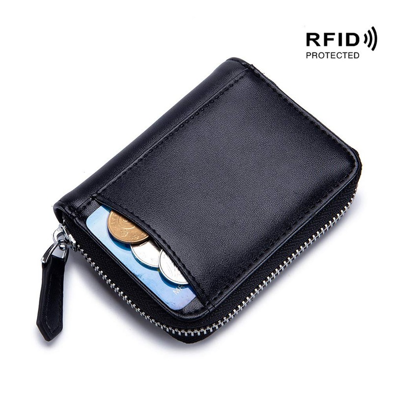 Yocipa Genuine Leather RFID Protection Compak Wallet Small Men's Card