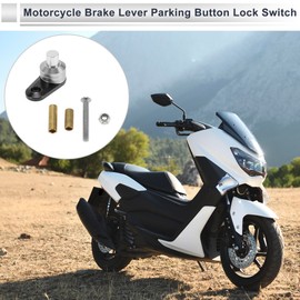 RATCHROLL 1 Set Universal Motorcycle Brake Lever Parking Button Lock Switch Silver Tone