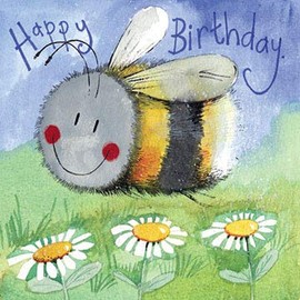 Alex Clark Little Bee Birthday Card - Childrens Birthday Card - Watercolour - Designed and Printed in UK