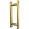 LVYIHAN Titanium Gold Square Barn Door Handles 12"/16"/18"/24"/36"/48"/59'', Pull Push