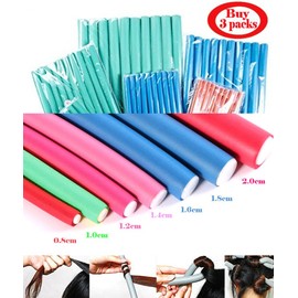 Twist Curls Flex Rods, Pack of 10 Spiral Hair Foam Curler Roller Set,3 Pack Deal Length 9"