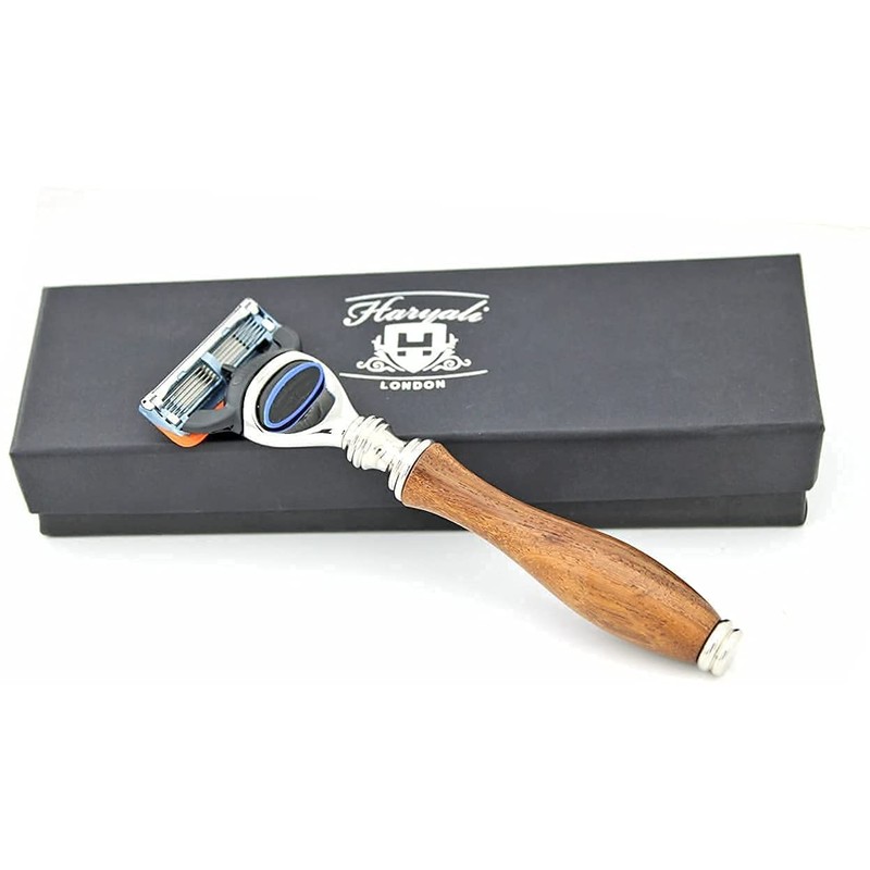 Haryali London Long & Ergonomic Design Wooden Handle Razor for