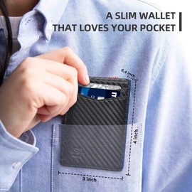Zitahli Mens Slim Wallet with Money Clip RFID Front Pocket for Men, Black & Blue, S, RFID Wallet