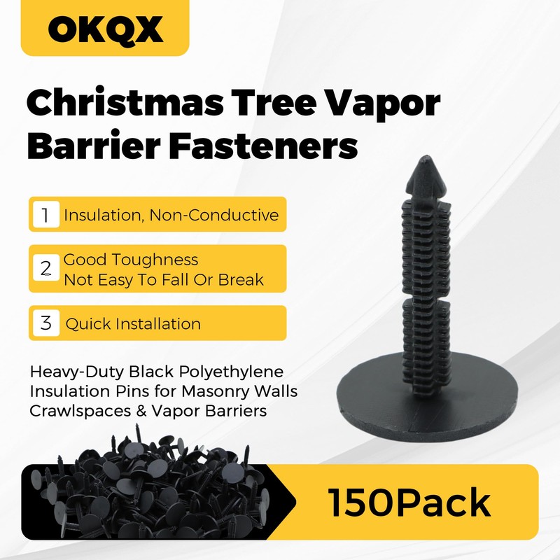 OKQX 150-Pack 1 3/8'' Christmas Tree Vapor Barrier Fasteners -