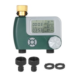 Programmable Digital Hose Faucet Timer Outdoor Battery Operated Automatic Watering Sprinkler System Irrigation Controller with 2 Outlet for Garden Plants