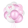 54 Pcs Latex Bow Balloons, 12in Pink & White Balloons
