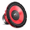 Pyle Car Vehicle Subwoofer Audio Speaker - 10 Inch Red
