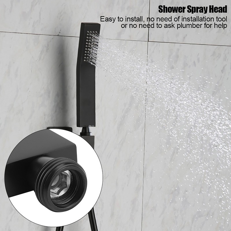 Matte Black Brass Chromeplated Handheld Shower Head Bathroom Sprayer Handshower