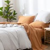MooMee Bedding Sheet Set 100% Washed Cotton Linen Like Textured