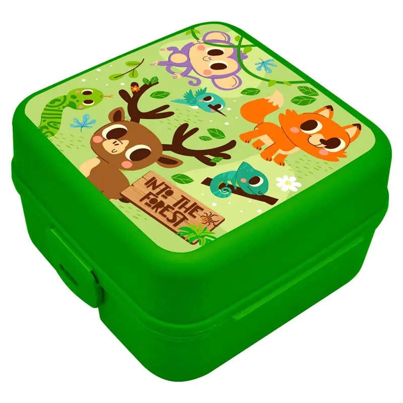 Into The Forest Lunch Box with 3 Compartments,Snack Box for