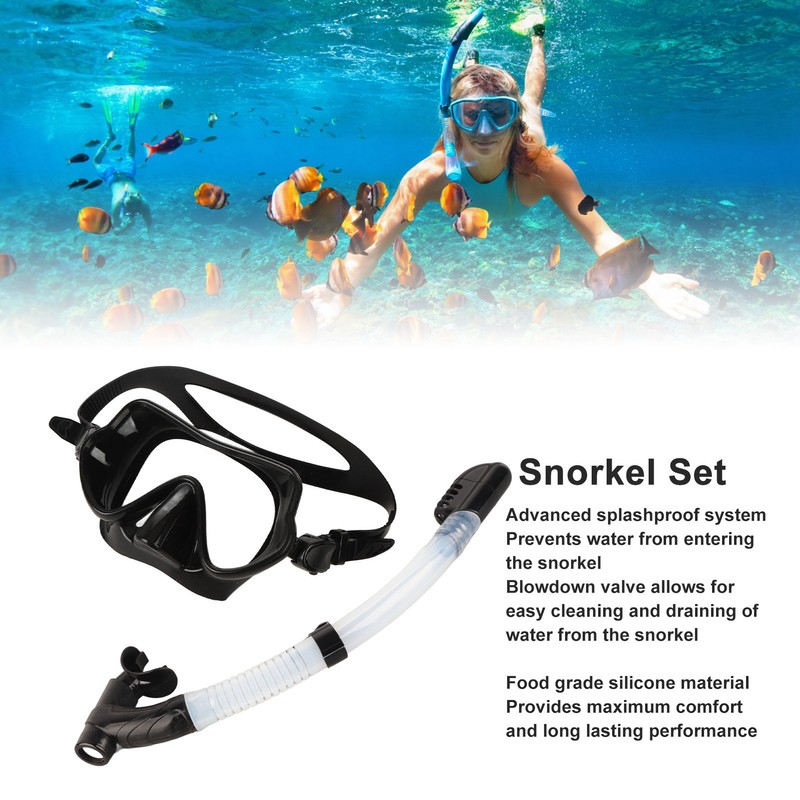 Snorkel Diving Goggles Portable Folding Silicone Full Dry Top Snorkel
