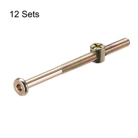 sourcing map M6 x 80mm Furniture Bolts Nut Set Hex Socket Screw with Barrel Nuts Phillips-Slotted Zinc Plated 12 Sets