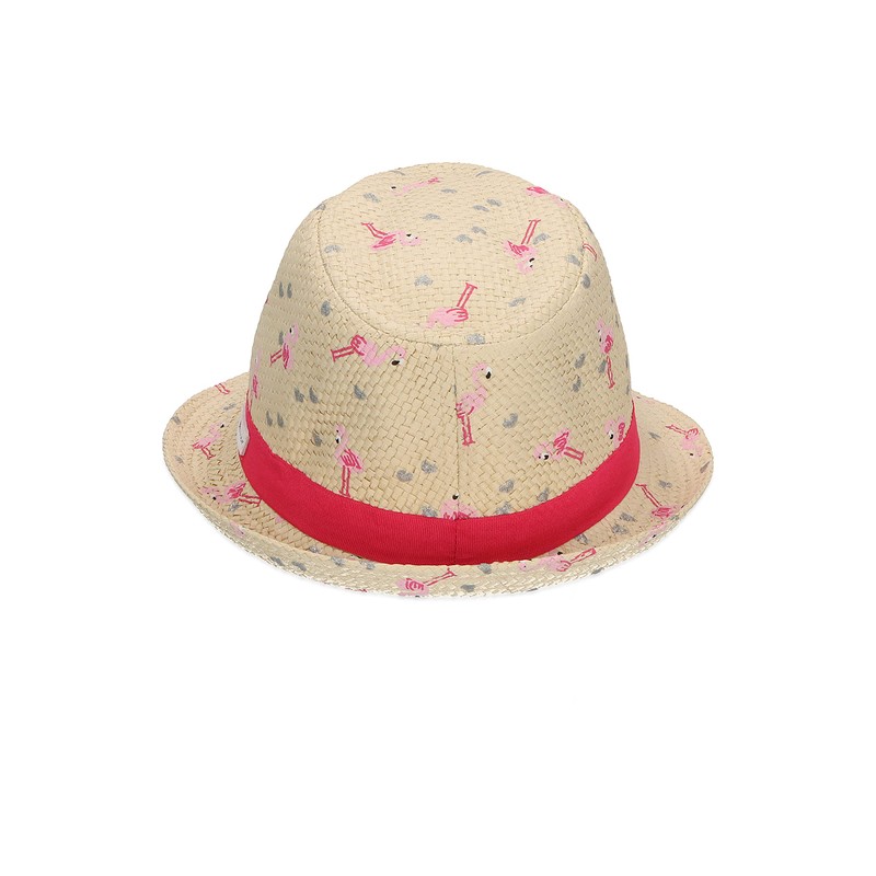 Sterntaler Girls' Children's Straw Hat Flamingo Hat, sand