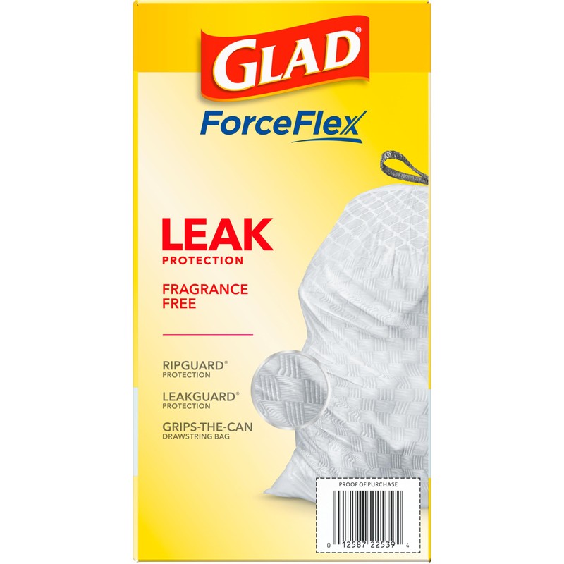 Glad ForceFlex Tall Kitchen Drawstring Trash Bags, 13 Gal, Fragrance