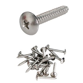 Ohamtes 10PCS #10 x 1-1/4"(ST4.8 * 32mm) Stainless Steel Cross Recessed Round Head Self-Tapping Screws Improved Truss Head Wood Screws Large Pan Head Screws