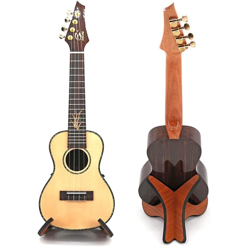 Ukulele Stand + Ukulele Strap X Shape Wooden Folding Musical