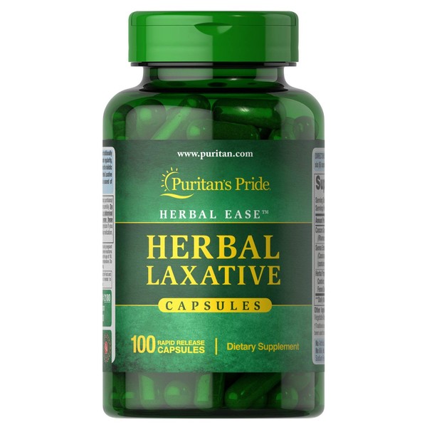 Puritan's Pride Herbal Laxative 100 Capsules Reliefs Occasional Constipation