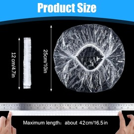100 Pack Disposable Shower Caps - Large Waterproof Bath Caps for Women & Kids, Clear Plastic Hair Covers for Spa, Salon, Travel & Home Use