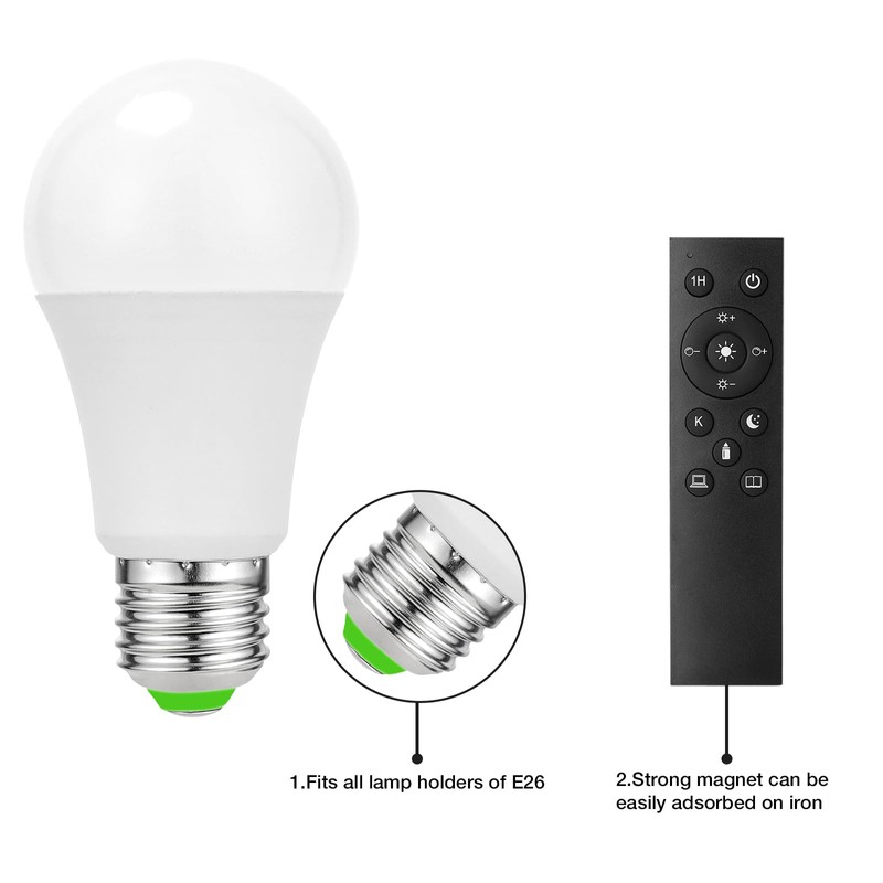 Ambimall 9W LED Light Bulbs with Remote Control, Stepless Dimmable