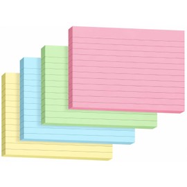 Hawksbill 250 Revision Card A6 Flash Cards Coloured Index Cards (148mmX105mm)– Neon Ruled Index Card for Study Office and Organization