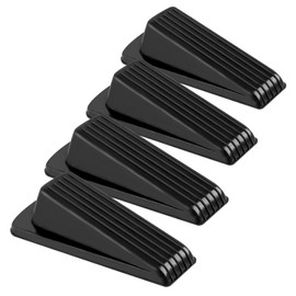 Paquete de 4 topes de puerta, goma para la parte inferior de la puerta, cuña de goma para tope de puerta, topes de puerta resistentes y apilables para