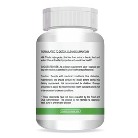  Just for The Health of it Milk Thistle Support Liver| Supplement for Men & Women Veg (60 Capsules)
