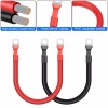 Octoder 6pcs 2AWG Copper Battery Cables 3/8" Lugs Terminals Power