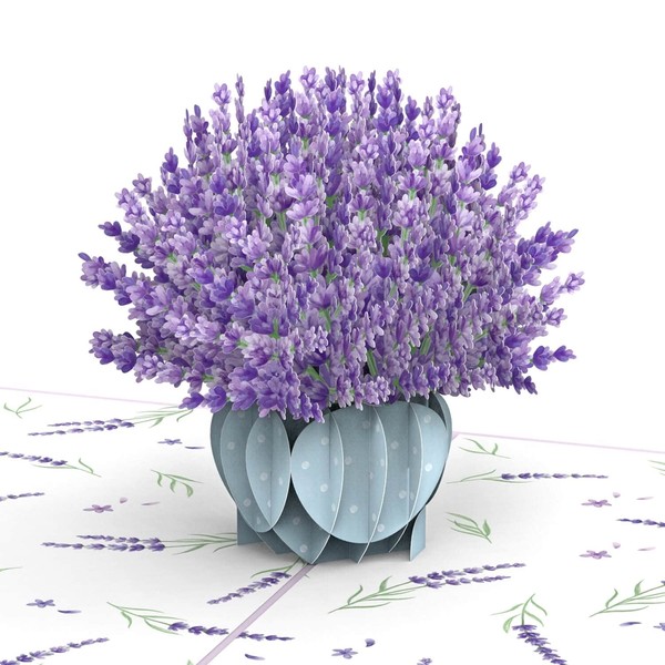 papercrush® Pop-Up Card Lavender – 3D Flower Card for Wife,