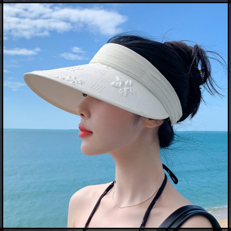 White Fang CA918 Women's Visor, Sun Visor, Hat, Simple, Floral