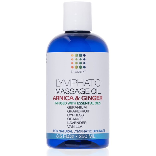 Lymphatic Drainage Massage Ginger Oil with Arnica for Manual Lymphatic Drainage, Post Surgery Recovery, Lymphedema, Lipedema, Liposuction, 360 Lipo, BBL, Lipo Foam and Massager I 8.5 oz