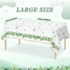 3Pcs Spring Sage Green Baby Shower Tablecloths,Disposable Plastic Greenery Eucalyptus