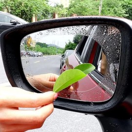 2 Micas Antilluvia Retrovisor Espejo Auto Moto Mica Película Antilluvia Antiniebla para Ventana y Retrovisor Fácil Aplicación Transparente A Prueba de Lluvia, 2 Mica para Espejos Laterales