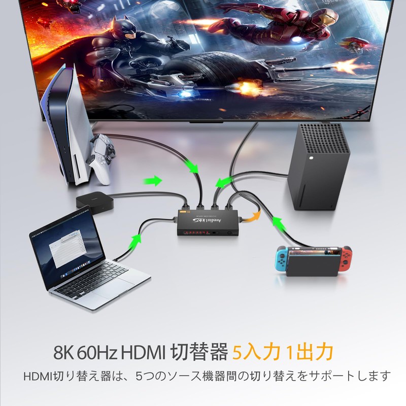 avedio links HDMI Switcher 8K 60Hz HDMI Selector 5 inputs