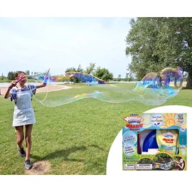 Crazy Yoobbles Giant Bubble Wands –Makes Giant Bubbles! Outdoor Toys for Kids, Fun Cool Stuff! Toys for Kids 5 6 7 8 9 10 11. Includes 16oz Bottle Premium Bubble Solution, Bubble Wand and Tray.
