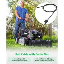 7103977YP Bail Cable Fit for Brute 22" Walk-Behind Mowe, Fit for Murray 22" high Wheel Walk-Behind Mower,Replace 7103977, 7101861