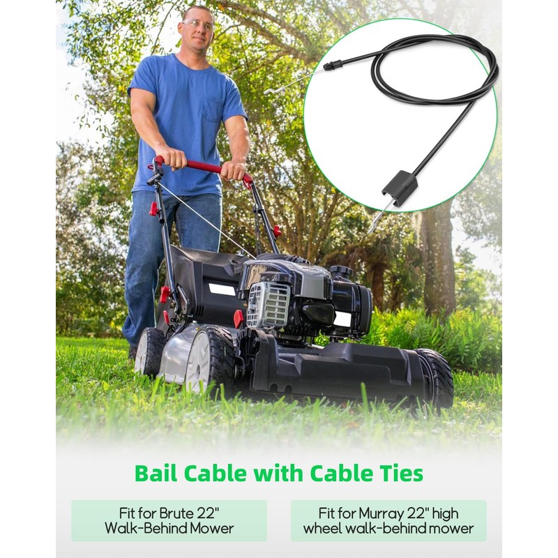 7103977YP Bail Cable Fit for Brute 22" Walk-Behind Mowe, Fit