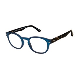 Hybrid Blue Light Glasses and Reading Glasses by SCOJO New York| Courier BluLite Readers| Harbor Blue| 3.00x
