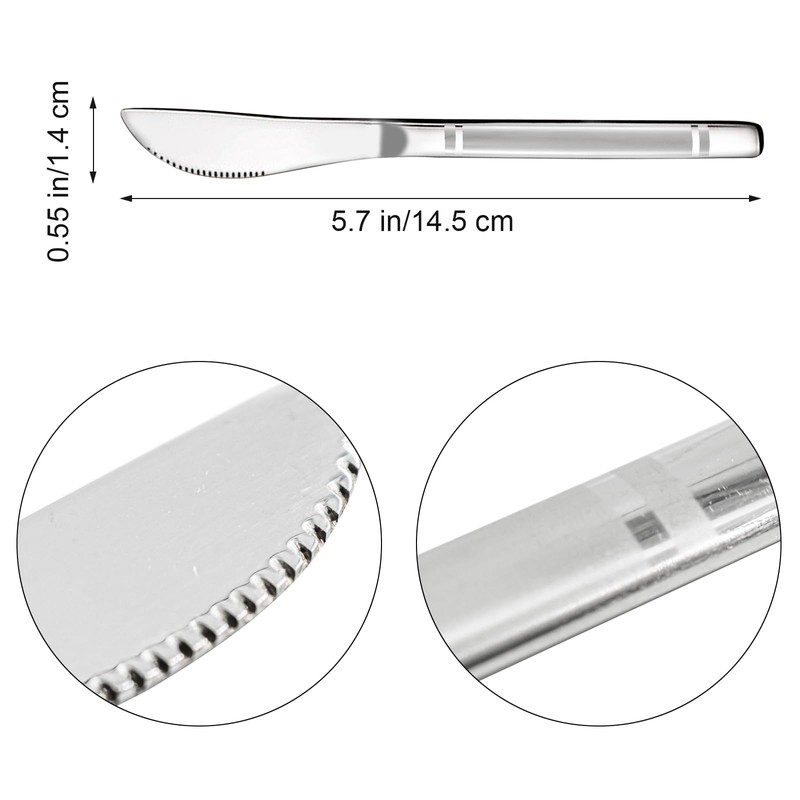 VANRA Small Dessert Knives Set of 6 Stainless Steel Kids