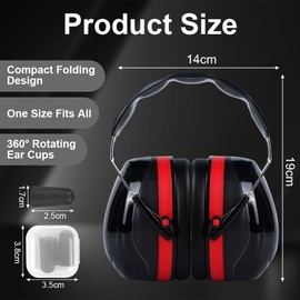 flintronic Ear Defenders Adults, 28dB Protection Noise Cancelling Headphones, Protective Earmuffs, Noise Cancelling Headphones Earmuffs with Adjustable Headband for Shooting Gardening Working