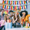 28 Pieces Rainbow Photo Props, 1 Piece Rainbow Pull Flag,