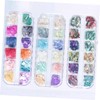FOMIYES 2sets Unique Nail Art Shell Flakes Glitter Patch Set