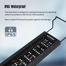 GLOWRIUM Aquarium Light, LED Freshwater Fish Tank Light with Timer, Full Spectrum Planted Aquarium Grow Lights with Daylight/Moonlight Mode, Brightness Adjustable, Auto On/Off (48-58 in)